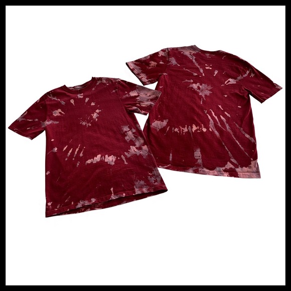 🆕Reverse Tie Dye, Custom Made Red, Purple T-shirt - Picture 3 of 8